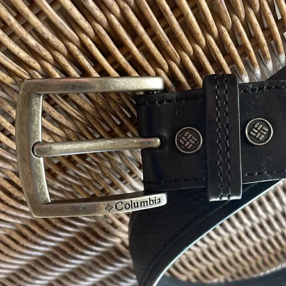 Mens Columbia Black Leather Belt - 34